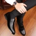 Giày da nam dép rỗng mùa hè thoáng khí Da mềm mại nam trung niên khử mùi thông thường giày nam - Sandal giày sandal nam vento Sandal