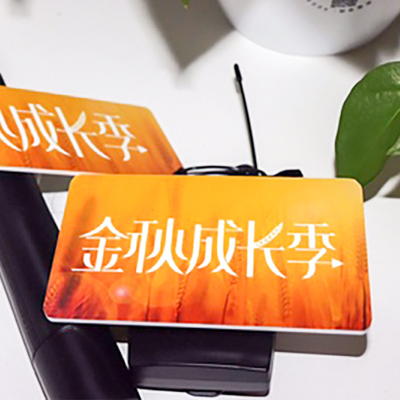 Microphone logo card custom small bee wheat label Acrylic table standard microphone cover microphone cover Shanghai
