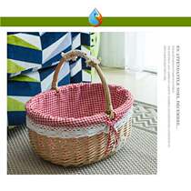 Basket storage basket small frame buying vegetables Japanese Rattan woven household storage basket food basket