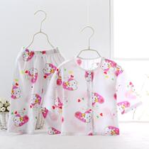 Toddler child sleeping clothes boy girl baby cotton silk summer cotton air conditioning suit baby suit cardiovert 