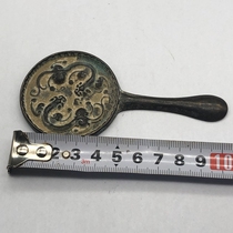 Ancient Play Miscellaneous Retro Bronze Ware Dragon Phoenix Bronze Mirror Handlebar Piece Balmy and Twin Tiger Bronze Mirror Small Pendulum