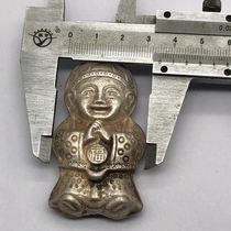 Ancient Play Miscellaneous Collection Retro Antique Silver Lock Piece Tong-Back Lock Sheet Pendant Hanging Ornament Bronze Lock Sheet