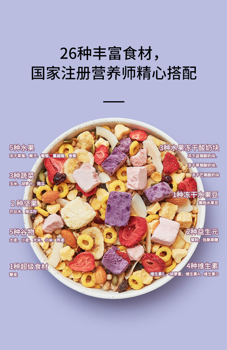 九阳轻养 爪爪酸奶果麦脆 410g 图3