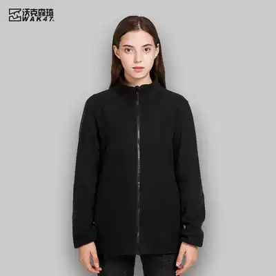 Walksenqi autumn and winter men's and women's fleece jacket plus velvet padded fleece padded fleece jacket cardigan cotton T