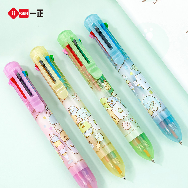 iigen one positive stationery corner bio multicolored pen for notes special ballpoint pen corner small buddy 6 color ballpoint pen a multi-coloured oil pen cute super cute hand account pen