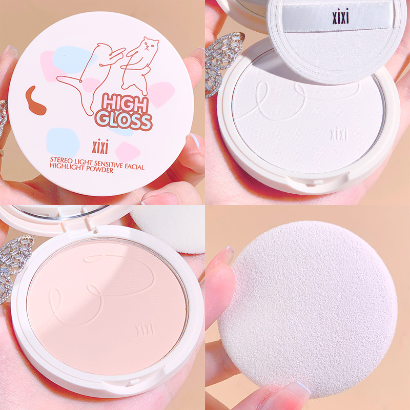 Tmall u first try the official light-sensitive high-gloss powder coconut meat white loose powder set makeup oil control matte non-off makeup honey powder u selection