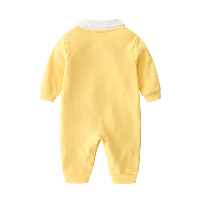 Newborn baby clothes spring and autumn full moon 0-3 months pure cotton male and female baby spring romper college style jumpsuit