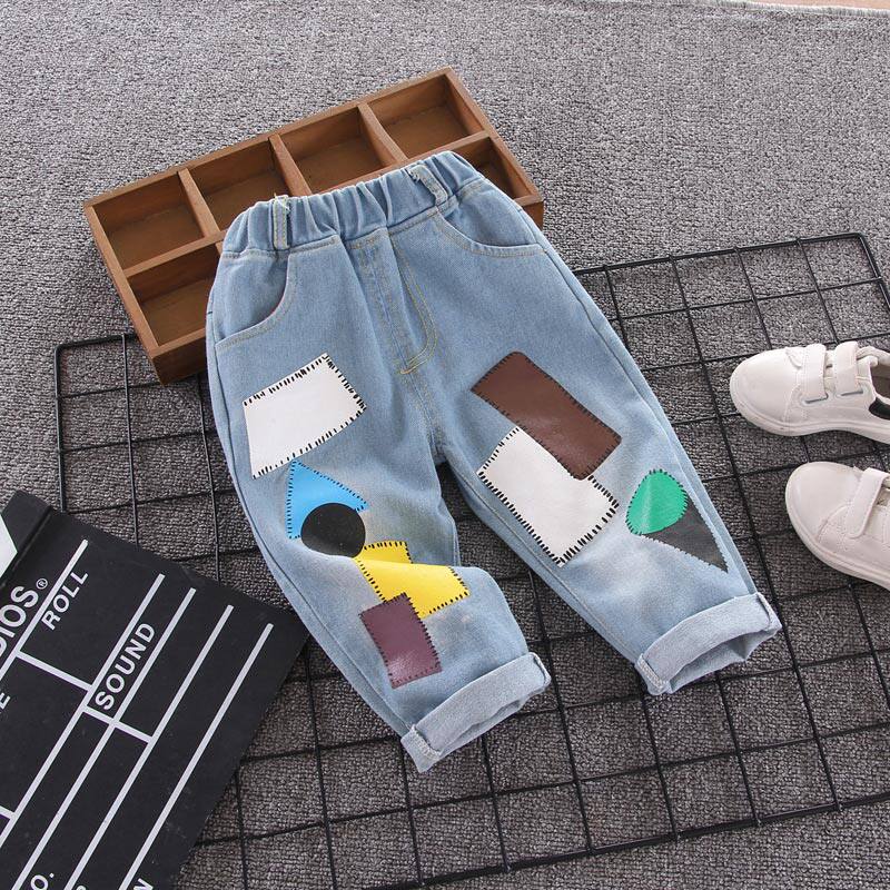Girl Jeans Spring Autumn 2019 New Boy Children 2 Breaking Holes Beggars Long Pants 1 Baby 3 Year Old Wave