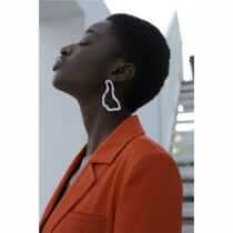 Evolution EVO senior design sense white earrings exaggerate irregular European and American style fashion show