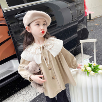 Childrens New 2023 Girls Spring and Autumn Korean Style Casual Long-Sleeved Loose Windbreaker Baby Girl Fashionable Autumn Jacket