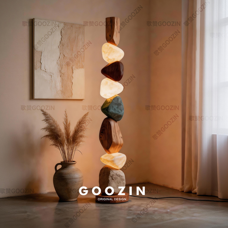 Goozin Wabi-Sabi Style Floor Lamp, Vintage Designer Creative Living Room Sofa Side Retro Atmosphere Standing Lamp Goozin Wabi-Sabi Style Floor Lamp, Vintage Designer Creative Living Room Sofa Side Retro Atmosphere Standing Lamp