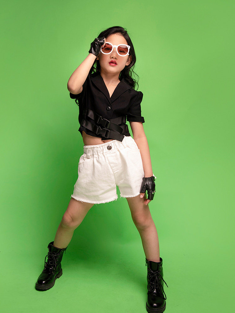 Children's runway catwalk clothing fashion girls jazz dance clothes girls handsome street dance hip-hop domineering suit