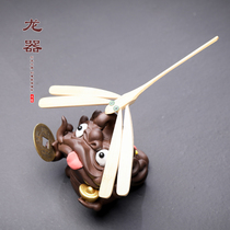 Zisha Zicai three-legged golden toad home decorations handmade toad craft gift desk wine cabinet decoration