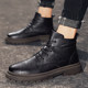 Martin boots men's high-top autumn and winter velvet warm mid-top leather boots British style trendy casual men's workwear short boots