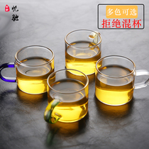 Heat-resistant glass teacup with 6 master cups kung fu tea set home set mini tea cup tea bowl