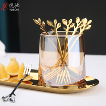 Fruit fork set creative cute home spoon stainless steel fork ins fruit fork light luxury European small luxury