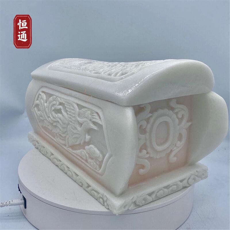 Funeral Urns 40 Caskets 50 Dragon and Phoenix Designs Unisex Moisture-Proof Jade 60 Longevity Boxes for Burial and Grave Relocation