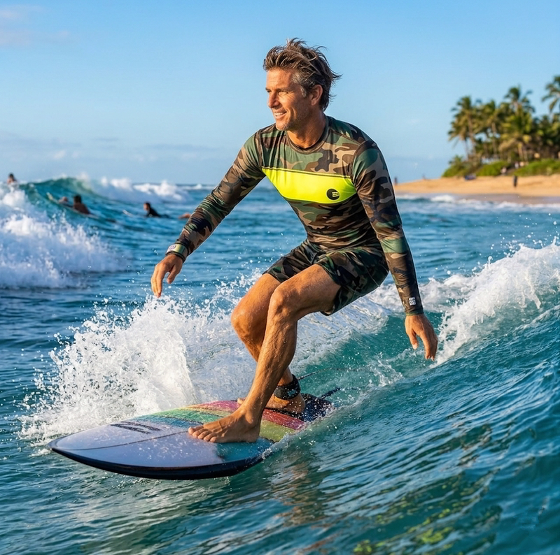 Australian Billabong Surfing Camouflage Clothing for Men and Women, Long-Sleeved Upf50 Sun Protection Quick-Drying Large Size Jellyfish Clothing