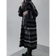 Driftwood/private style lazy style loose oversized long sweater soft waxy thickened striped knitted dress