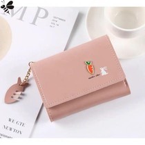 Wallet Girl Short Cute Day Ensemble Teenage Girl Heart Brief About 100 Hitch Folding Thin Fashion Simple Middle School Student Leather Wallet