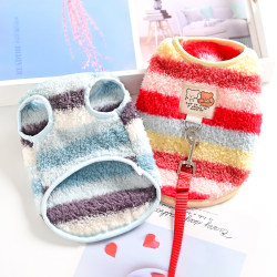 Pet Teddy Bichon Chihuahua Cat Puppy Winter Clothes 2025 Spring and Autumn Warm Harness Vest Fleece Jacket