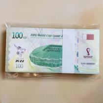 100 serial numbers 2022 Qatar World Cup commemorative coins commemorative coupons sports football fluorescent banknotes collection