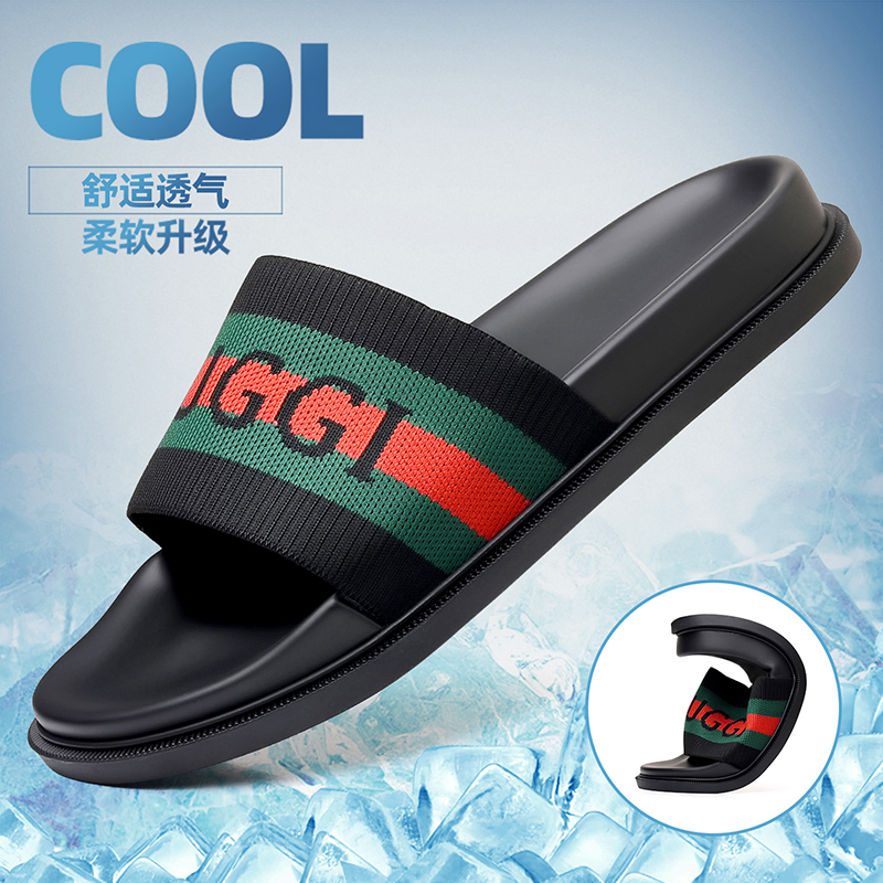 Trendy Summer Luxury Men's Slippers, Popular on Social Media, Korean-Style Casual Fashion High-End Beach Sandals