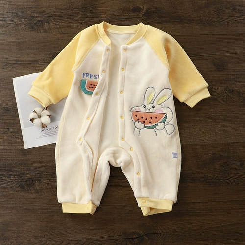 Детский осенний бархатный комбинезон, лонгслив для младенца для выхода на улицу, в западном стиле