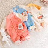 Детский осенний бархатный комбинезон, лонгслив для младенца для выхода на улицу, в западном стиле