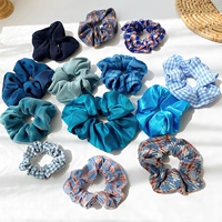 Синяя брендовая резинка для волос, хвостик, аксессуар для волос, популярно в интернете