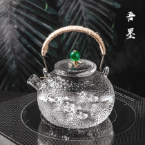 Japanese glass cooking teapot electric pottery kettle hammer glass tea set open flame heating high temperature resistant lifting beam pot