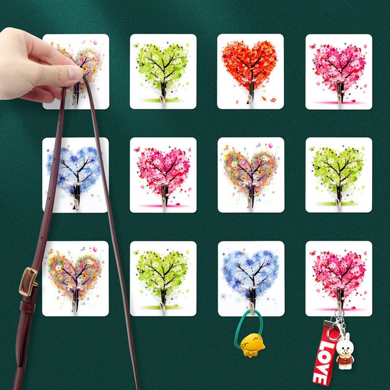 Powerful Adhesive Glue Hook Pattern Free From Punching Free Adhesive Hook Transparent Hook Wall-mounted Bearing Bathroom Wall Door Rear Sticking