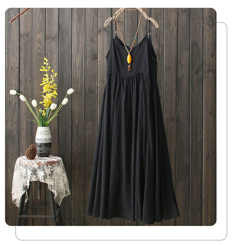 2019 mùa hè nhỏ màu đỏ tươi treo váy nữ cotton một từ không tay dài váy vest váy dưới váy - Sản phẩm HOT đầm trắng đẹp