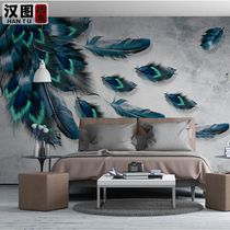 8d Living Room TV Sofa Integrated Wall Panel Background Wall Panel Modern Minimalist Creative Fibreboard Nordic Feather Buckle
