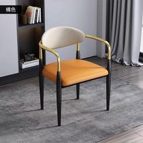 New 2023 dining chair light luxury backrest chair modern simple metal chair home reception negotiation milk tea shop chair