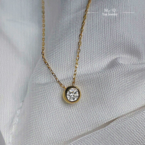 18K color gold South African single diamond bubble pendant 10 points 20 points real diamond necklace collarbone chain female lover gift