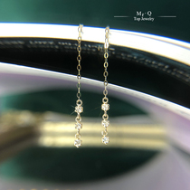 18K Gold K White Rose Gold Natural South African Real Diamond Earrings Earrings Simple Long Earrings Womens Custom Non-PT