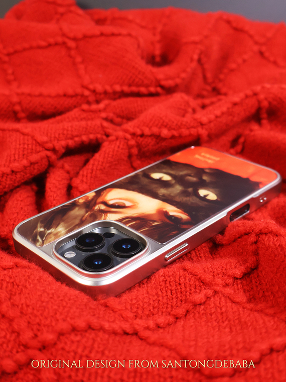Black Cat & Human Eyes MagSafe Hard iPhone Case