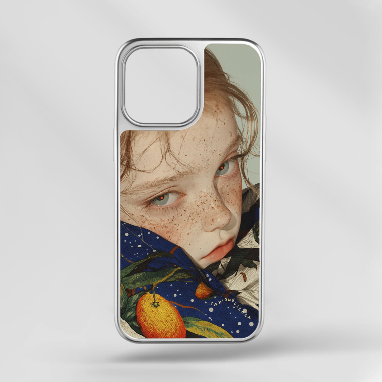 SanTongDeBaba Girl With Black Cat iPhone Case