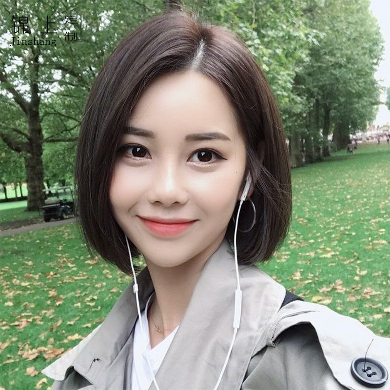 Wig Woman Short Hair Partial Net Red Round Face Live-action Hair Long Hair Collarbone Hair Long Hair Girl Full Head Jacketing