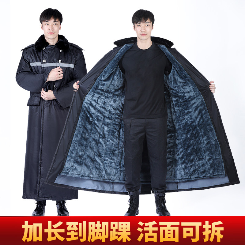 Super long army cotton coat men's winter thickening long version thick cotton T cotton clothing anti-cold and warm and velvety coat strain cotton padded jacket