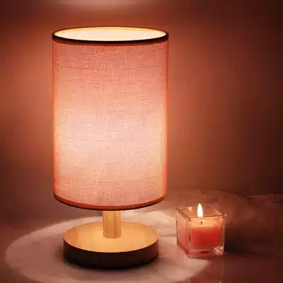 Simple modern Nordic ins remote control warm light girl breastfeeding bedside table lamp Wood dimming art bedroom night light