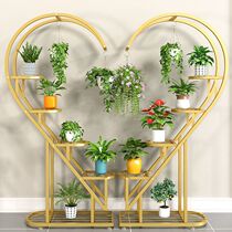 New flower rack heart-shaped storage rack home living room balcony floor-standing multi-layer flower pot rack pothos and spider orchid bonsai flower rack