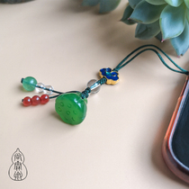 Pure natural scenery Thai-blue Xiang Cloud hanging pendant Manau Yumyeong Pengfu Lu Lianlian Jade Bell Key Hang Mobile Phone Chain