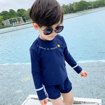 Childrens swimsuit Boy girl split long sleeve sunscreen Children baby girl girl quick-drying hot spring swimsuit