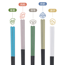 Alloy chopsticks home high-grade anti-mildew resistant high temperature resistant cute long fast son one person chopsticks family chopsticks