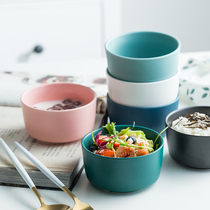 Japanese salad round bowl ceramic small Bowl home creative mini cute girl heart Rice Bowl ins style personalized tableware
