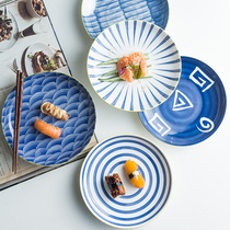 Japanese ceramic plate Net red plate creative dish home hand-painted personalized disc Western tableware European steak plate
