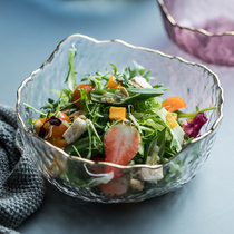 Japanese creative irregular Net Red personality glass bowl fruit salad bowl girl heart home large transparent cute