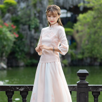 Yi Nian Sui Xianfu Womens costume improved Tang costume antique womens Republic of China style embroidered retro buckle tea suit